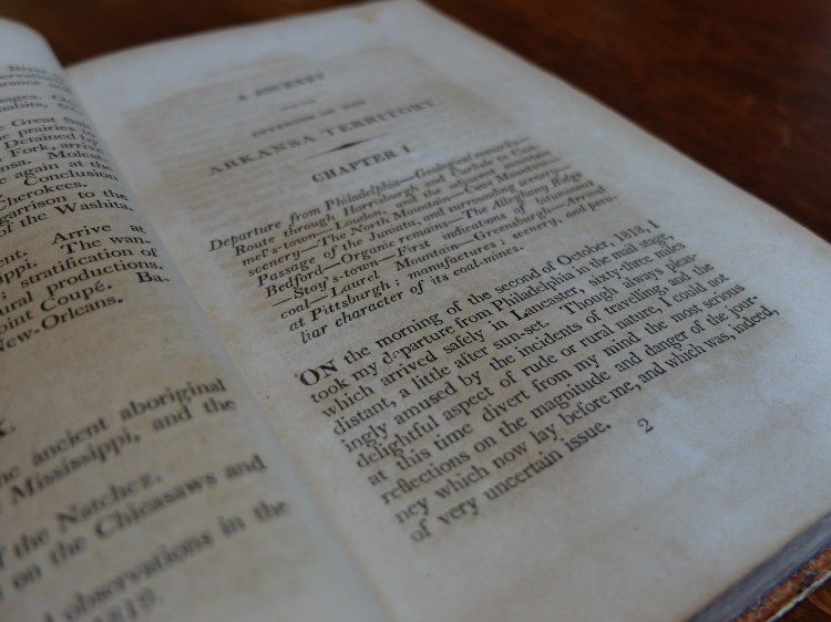 1821 edition of Nuttall's Journal -- Western History Collection, University of Oklahoma